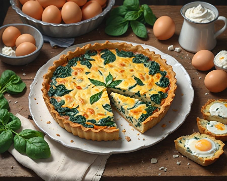 Como Fazer Quiche de Espinafre e Ricota sem Massa