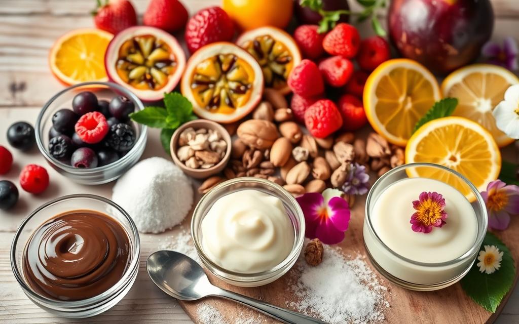 Ingredientes de alta qualidade para sobremesas gourmet Ingredientes de alta qualidade para sobremesas gourmet