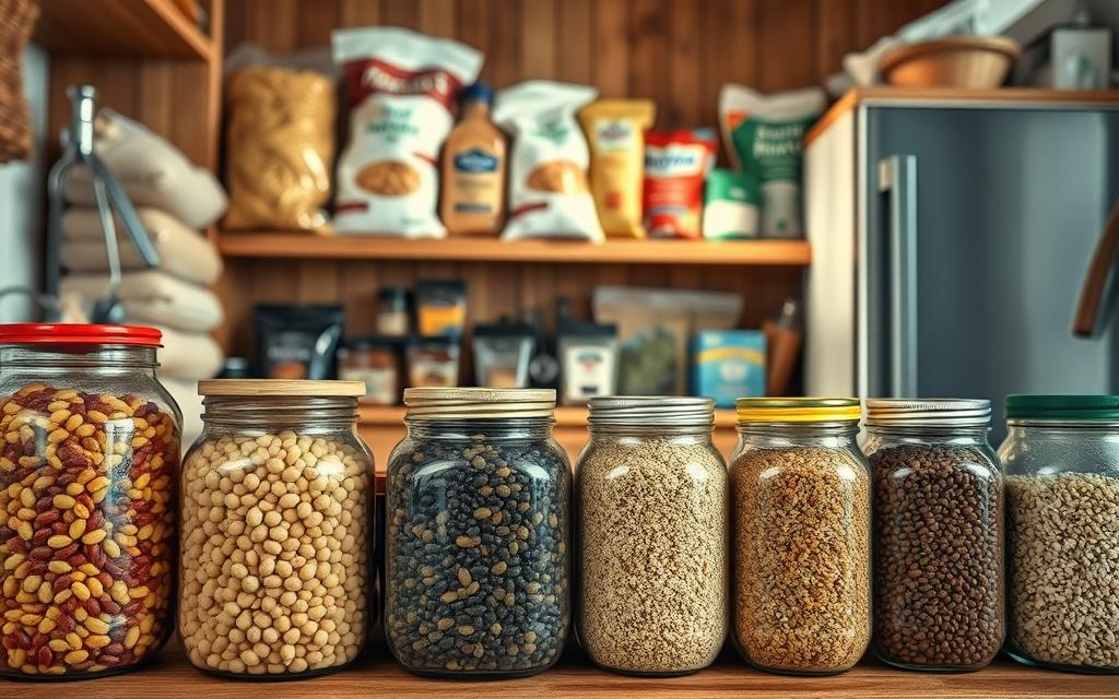despensa com grãos e leguminosas