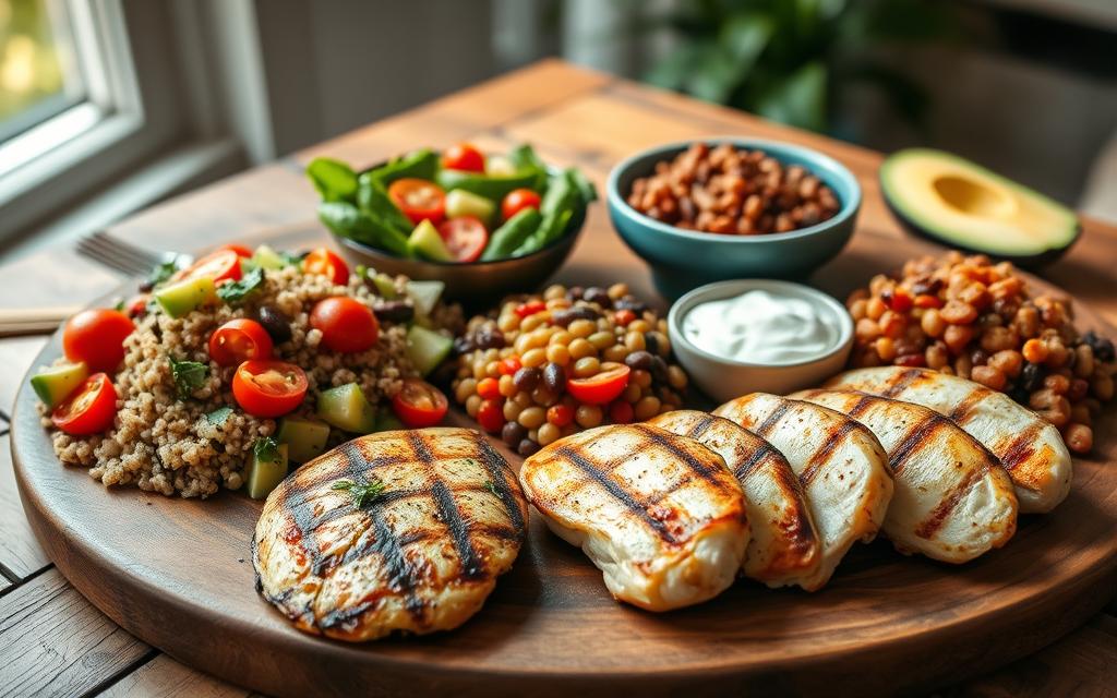 dieta balanceada rica em proteínas
